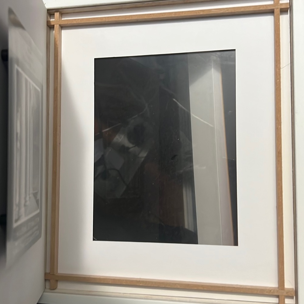 Three 8x10 white trim picture frames